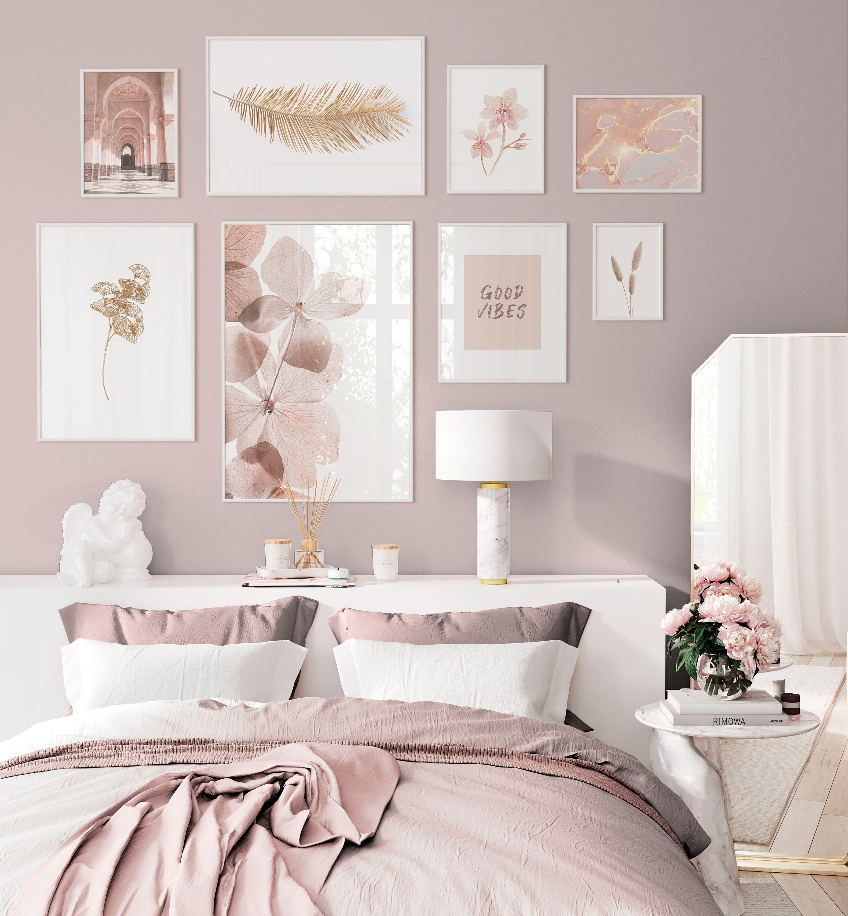 Light Pink Wall Art, Feminist Art, Printable Wall Art, Gallery Wall Set