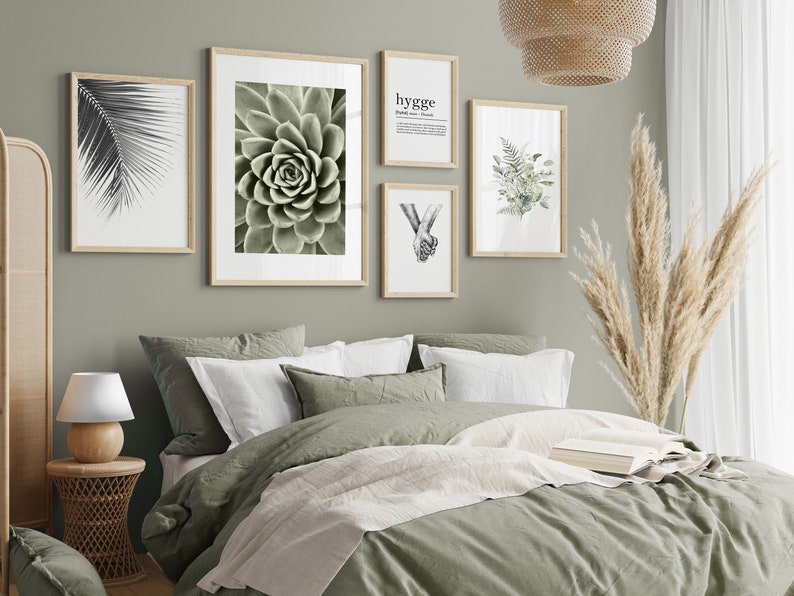 Sage Green Wall Art Gallery Wall Set Boho Wall Decor | Etsy Australia