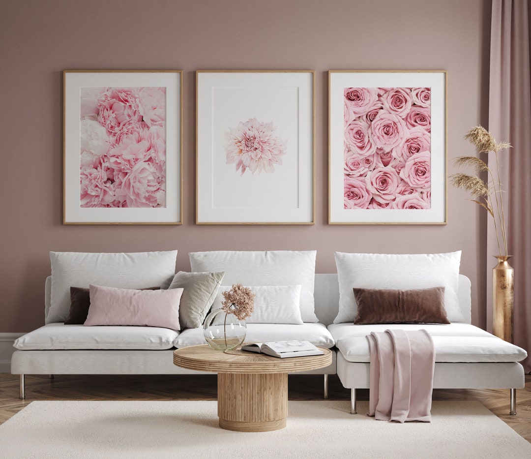 Pink Gallery Wall Set, Digital Download, Pink Wall Art Set, Pink Home