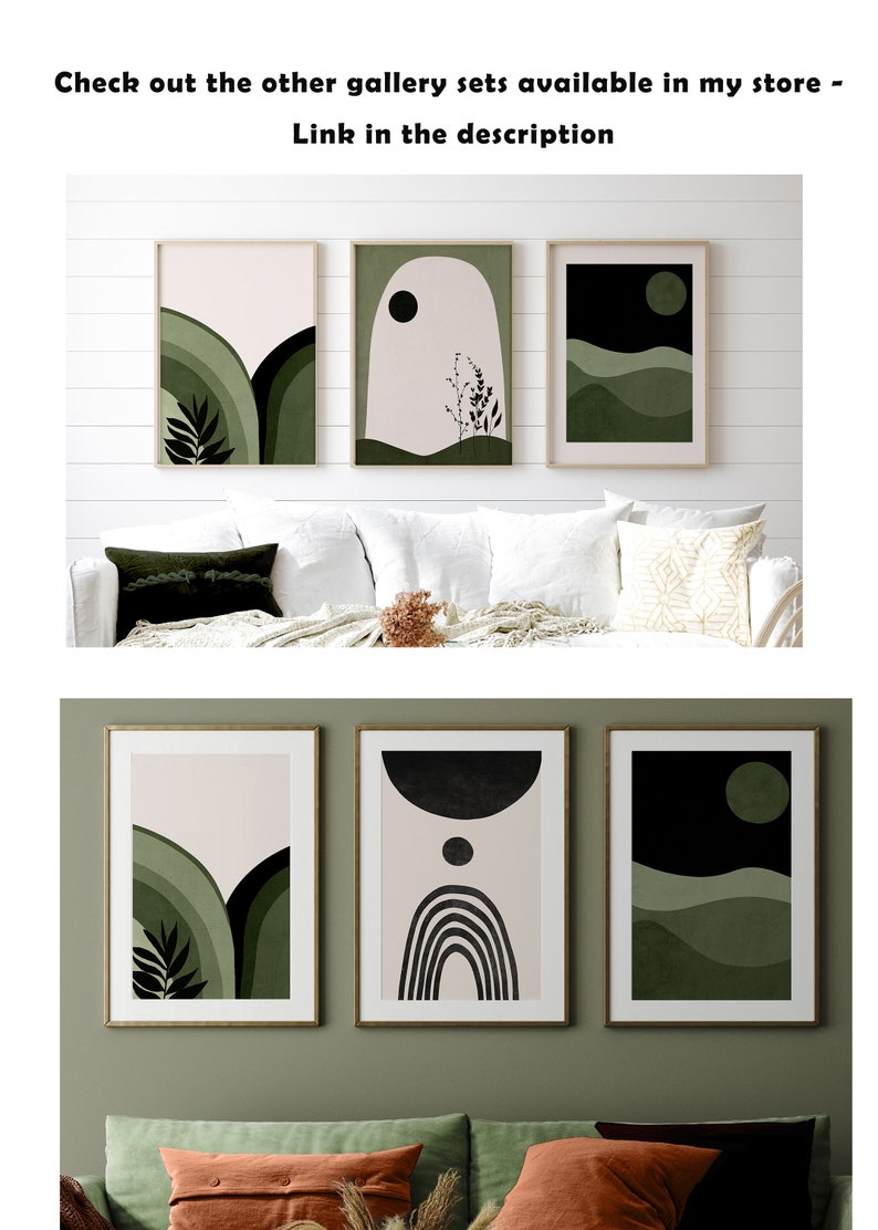 Sage Green Wall Art Gallery Wall Set Boho Wall Decor Etsy