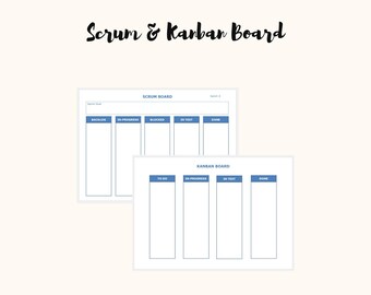 Printable Scrum & Kanban boards - printable boards