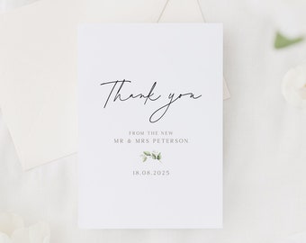 Wedding Thank You Cards | Minimal Personalised Wedding Guest Thank You Cards With Envelopes | Thank You For Being A Part Of Our Special Day