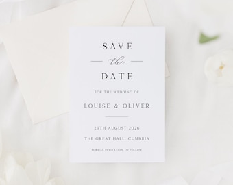 Save The Date Cards | Minimal Save The Dates with Envelopes | Modern Save The Dates