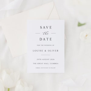 Save The Date Cards | Minimal Save The Dates with Envelopes | Modern Save The Dates