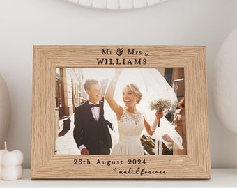 Wedding Gift | Mr & Mrs Wedding Photo Frame | Until Forever Keepsake Frame | Personalised Our Wedding Day Gift | Newly Married Couple Gift