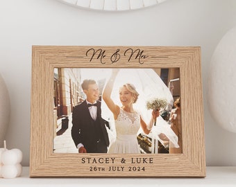 Wedding Gift | Mr & Mrs Wedding Photo Frame | Just Married Keepsake Frame | Personalised Wedding Gift | Newly Married Couple Gift