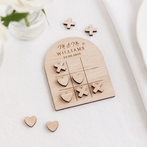 Wedding Favours | Wedding Table Game Keepsake | Wedding Guest Gifts | Fun Wedding Favours | Wedding Table Decor | Hearts Noughts & Crosses