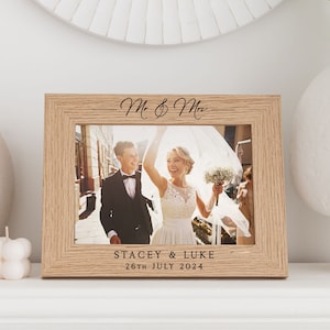 Wedding Gift | Mr & Mrs Wedding Photo Frame | Just Married Keepsake Frame | Personalised Wedding Gift | Newly Married Couple Gift