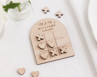 Wedding Favours | Wedding Table Game Keepsake | Wedding Guest Gifts | Fun Wedding Favours | Wedding Table Decor | Hearts Noughts & Crosses