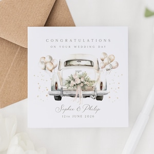 Wedding Card | On Your Wedding Day Congratulations Card | Mr & Mrs Keepsake Gift Card | Personalised Wedding Date Card | Just Married