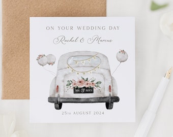 Wedding Card | On Your Wedding Day Congratulations Card | Mr & Mrs Keepsake Gift Card | Personalised Wedding Date Card | Just Married