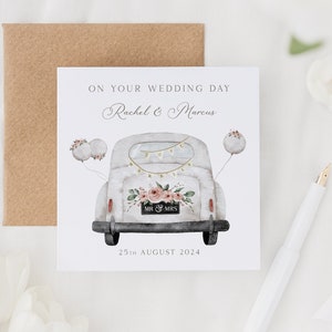 Wedding Card | On Your Wedding Day Congratulations Card | Mr & Mrs Keepsake Gift Card | Personalised Wedding Date Card | Just Married