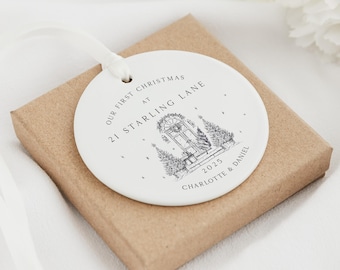 First Christmas In New Home Decoration | First Christmas First Home Keepsake Bauble Ceramic Ornament | New First Home Christmas Decoration