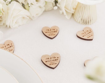 Wedding Favours | Oak Table Confetti Keepsake | Wedding Guest Gifts | Rustic Wedding Table Decor | Mr & Mrs Wedding Favour Keepsake Decor