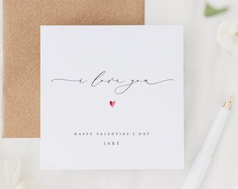 Valentine's Card | Husband I Love You Valentines Day Card | Valentine's Day Card for Husband | Simple Happy Valentines Day Card