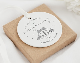 First Christmas In New Home Decoration | First Christmas First Home Keepsake Bauble Ceramic Ornament | New First Home Christmas Decoration