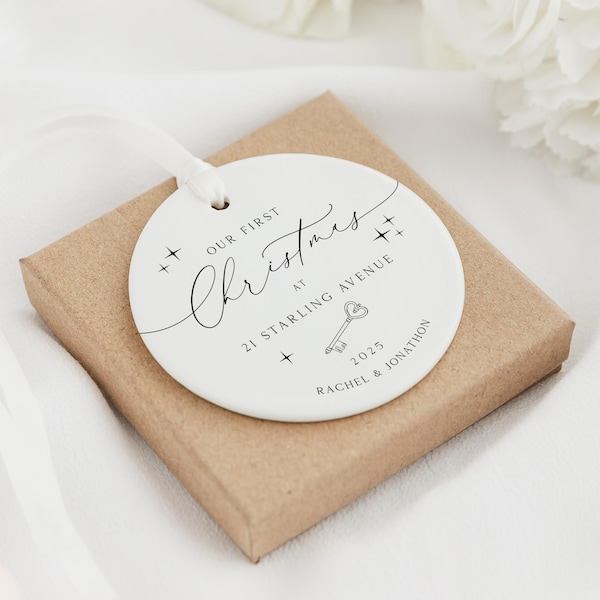 First Christmas In New Home Decoration | First Christmas First Home Keepsake Bauble Ceramic Ornament | New First Home Christmas Decoration