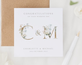 Wedding Card | On Your Wedding Day Congratulations Card | Mr & Mrs Keepsake Gift Card | Personalised Wedding Date Card | Just Married