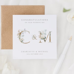 Wedding Card | On Your Wedding Day Congratulations Card | Mr & Mrs Keepsake Gift Card | Personalised Wedding Date Card | Just Married