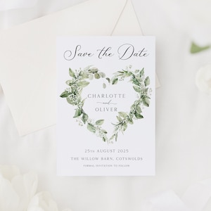 Save The Date Cards | Floral Botanical Save The Dates with Envelopes | Modern Eucalyptus Save The Dates