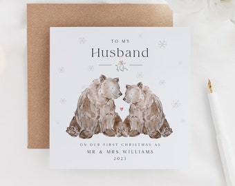 First Christmas As My Husband Card | First Christmas Married as Mr & Mrs Card | First Xmas as my Husband | Mr and Mrs Christmas Gift Card