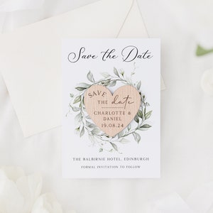 Save The Date Cards with Wooden Magnets Botanical Floral Save The Dates with Envelopes Modern Elegant Save The Dates image 2