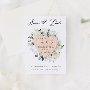Save The Date Cards with Wooden Magnets Botanical Floral Save The Dates with Envelopes Modern Elegant Save The Dates image 3