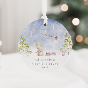 Baby's First Christmas Decoration | Babys First Christmas Keepsake Bauble Ceramic Ornament | Baby's 1st Xmas Bauble | Baby Christmas Gift