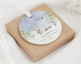Baby's First Christmas Decoration | Babys First Christmas Keepsake Bauble Ceramic Ornament | Baby's 1st Xmas Bauble | Baby Christmas Gift