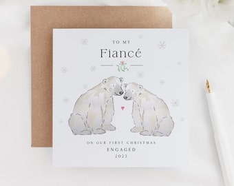 First Christmas Engaged Card | On Your First Christmas as My Fiance Card | First Xmas as my Fiancee | Engaged Keepsake Christmas Gift Card