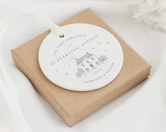 First Christmas In New Home Decoration | First Christmas First Home Keepsake Bauble Ceramic Ornament | New First Home Christmas Decoration