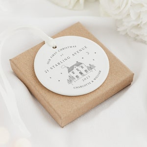 First Christmas In New Home Decoration | First Christmas First Home Keepsake Bauble Ceramic Ornament | New First Home Christmas Decoration