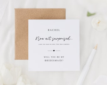 Bridesmaid Proposal | Will You Be My Bridesmaid Funny Card Keepsake | Personalised Maid Of Honour Proposal | Matron | Flower Girl Proposal