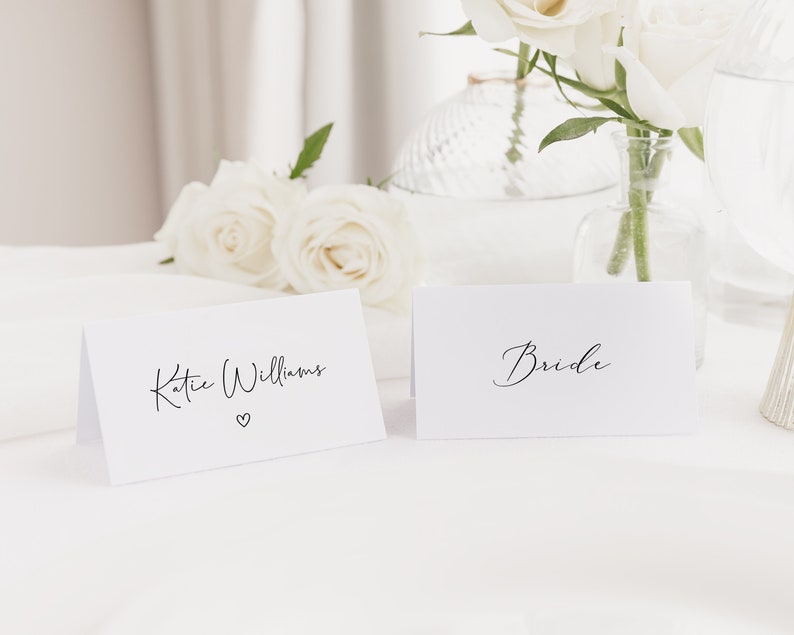 Wedding Place Names Wedding Table Place Name Cards Minimal Wedding Table Decor Wedding Table Floral Place Settings Seating Plan image 2