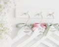 Wedding Hangers | Bride, Bridesmaid, Maid of Honour, Flower Girl, Mother of the Bride Dress Hangers | Wooden Bridal Party Hangers product logo