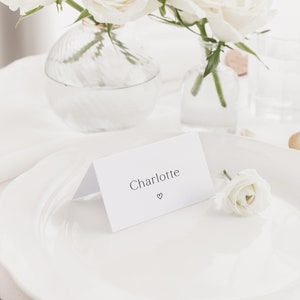 Nombres de lugares de boda / Tarjetas de nombre de lugar de mesa de boda / Decoración mínima de mesa de boda / Configuración de lugar floral de mesa de boda / Plan de asientos imagen 3