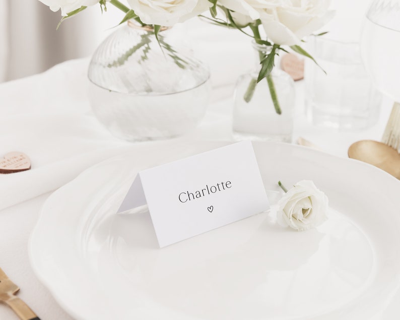 Wedding Place Names Wedding Table Place Name Cards Minimal Wedding Table Decor Wedding Table Floral Place Settings Seating Plan image 3