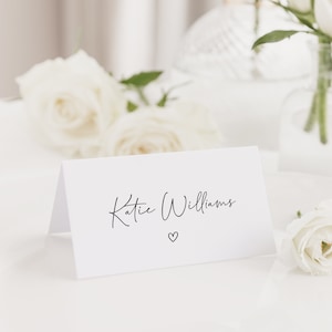 Wedding Place Names | Wedding Table Place Name Cards | Minimal Wedding Table Decor | Wedding Table Floral Place Settings | Seating Plan