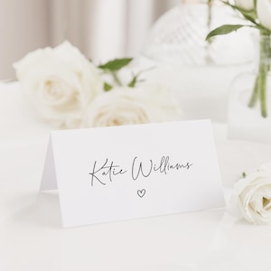 Wedding Place Names | Wedding Table Place Name Cards | Minimal Wedding Table Decor | Wedding Table Floral Place Settings | Seating Plan