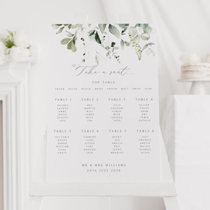 Wedding Seating Plan | Floral Botanical Wedding Seating Chart | Wedding Table Plan | Wedding Stationery