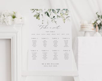 Wedding Seating Plan | Floral Botanical Wedding Seating Chart | Wedding Table Plan | Wedding Stationery