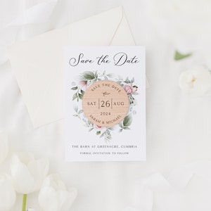 Save The Date Cards with Wooden Magnets Botanical Floral Save The Dates with Envelopes Modern Elegant Save The Dates image 6