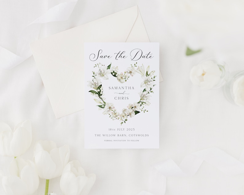 Save The Date Cards Floral Botanical Save The Dates with Envelopes Modern Eucalyptus Save The Dates Design B