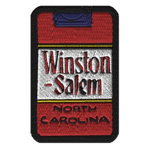 May include: Red, white, and blue embroidered patch with the text "Winston-Salem, North Carolina".