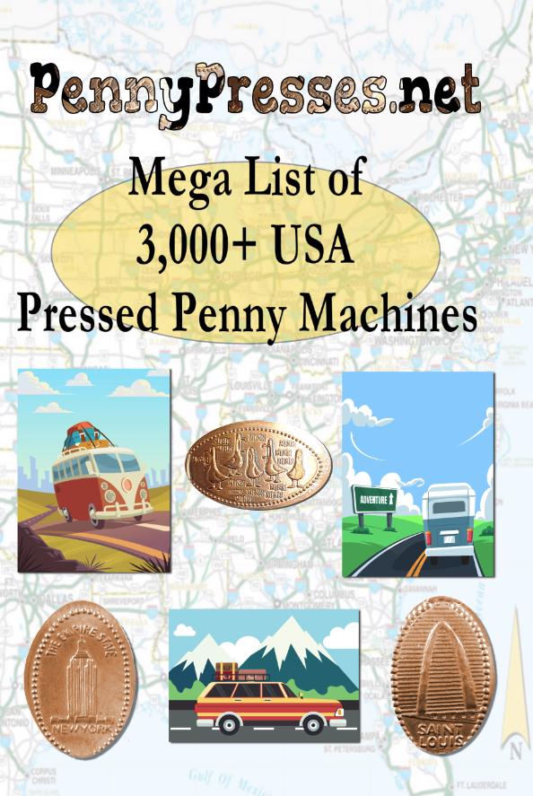 Mega List.pdf Mega List of 3,000+ USA Pressed Penny Machines Book - Etsy