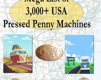 PennyPresses.net Mega List of 3,000+ USA Pressed Penny Machines (Paperback)