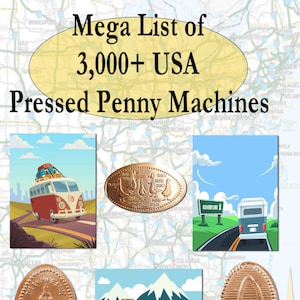 Mega List of 3,000+ USA Pressed Penny Machines Book