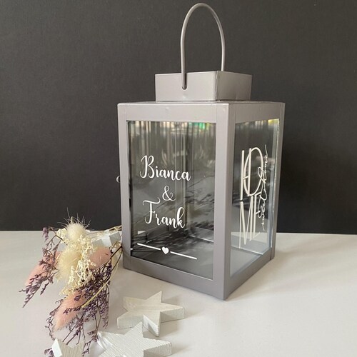 Lantern with personalized text, gift, birthday, wedding, Christmas, souvenir, girlfriend...