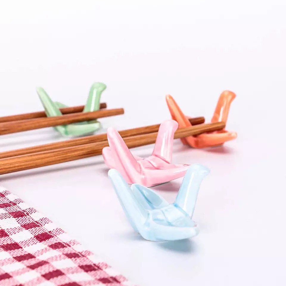 Paper Crane Chopstick Holder Origami Japanese Ceramic Chopsticks Stand