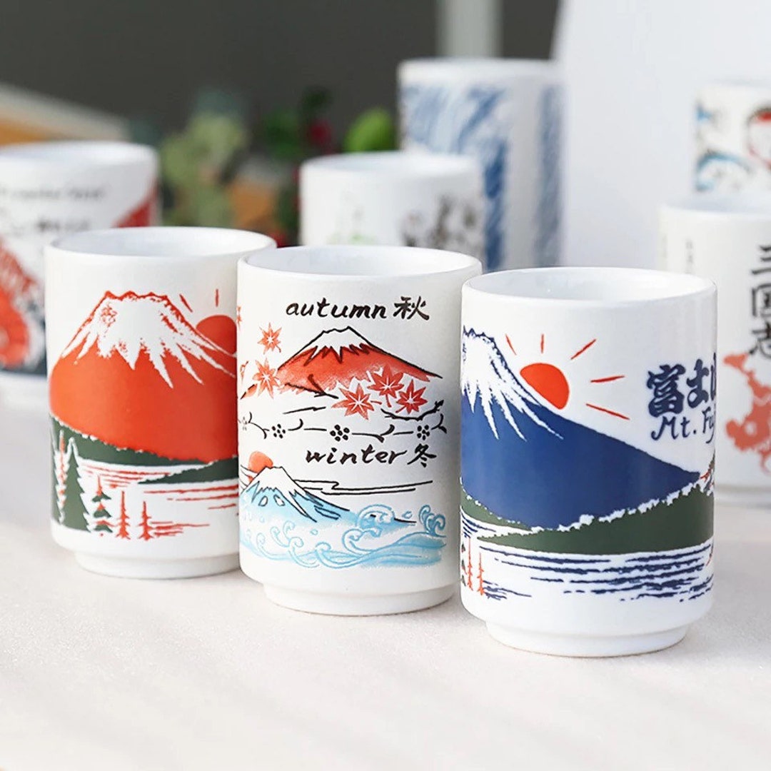 Japanese Ceramic Mugs 300ml Tea Cup Travel Gift Souvenir 16 Designs Etsy